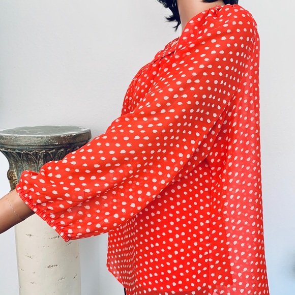 AGB Blouse L Cami Polka Dot Designer Spring Summer - Picture 3 of 8